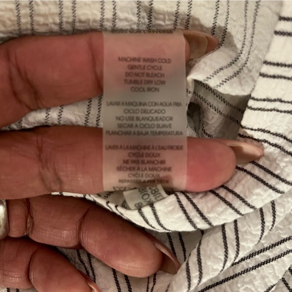 Calvin Klein Striped V Neck Crepe Cropped Jumpsuit Size 10 - Picture 5 of 6